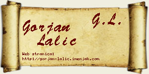 Gorjan Lalić vizit kartica